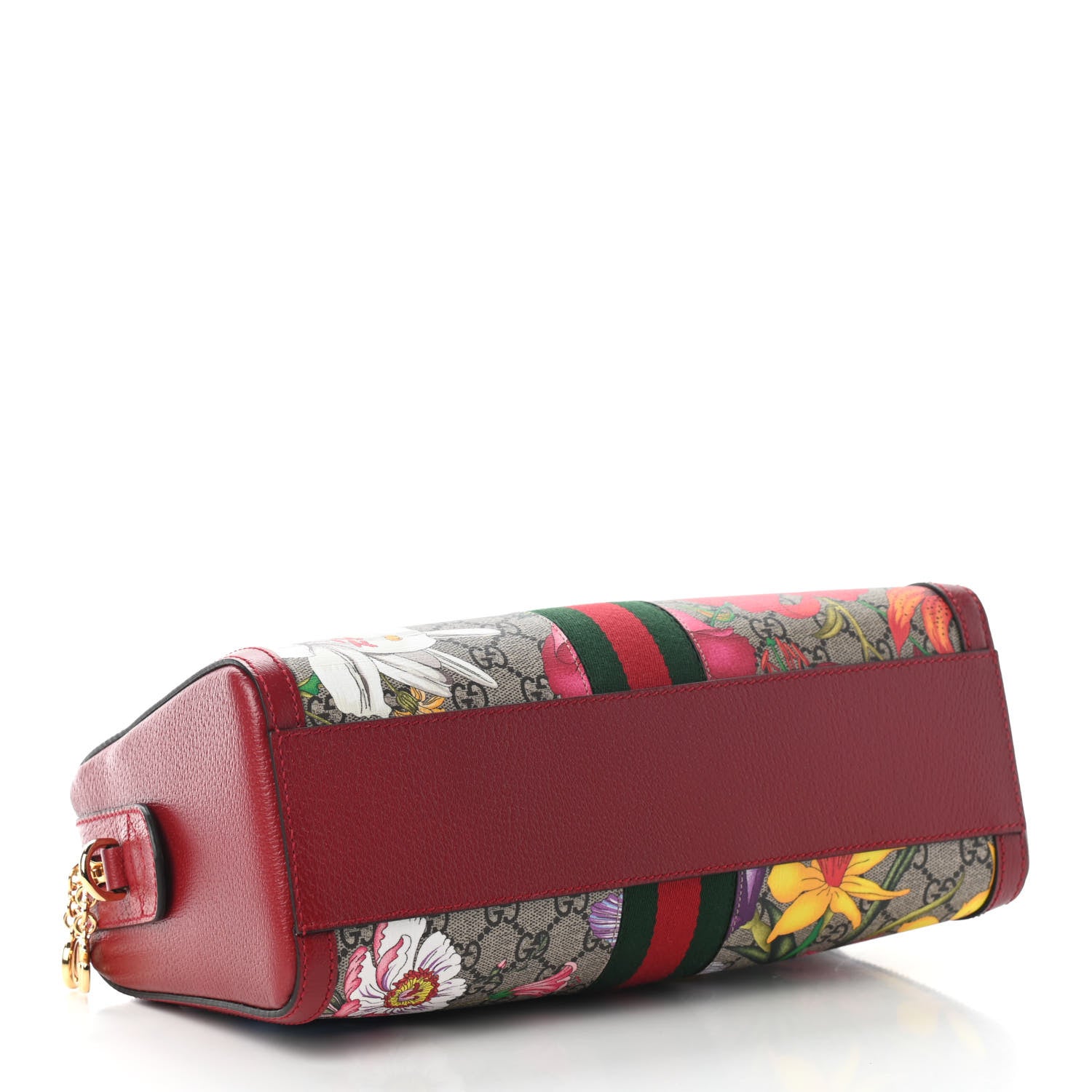 Gucci GG Supreme Monogram Flora Web Medium Ophidia Boston Red 4 of 9