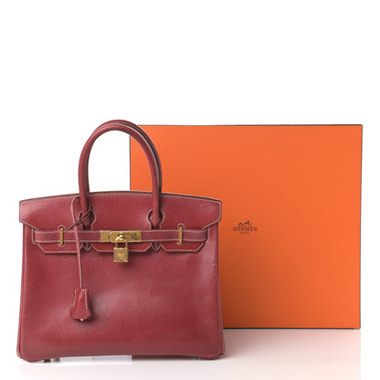 Hermes Veau Lisse Birkin 30 Rouge H 28 of 28