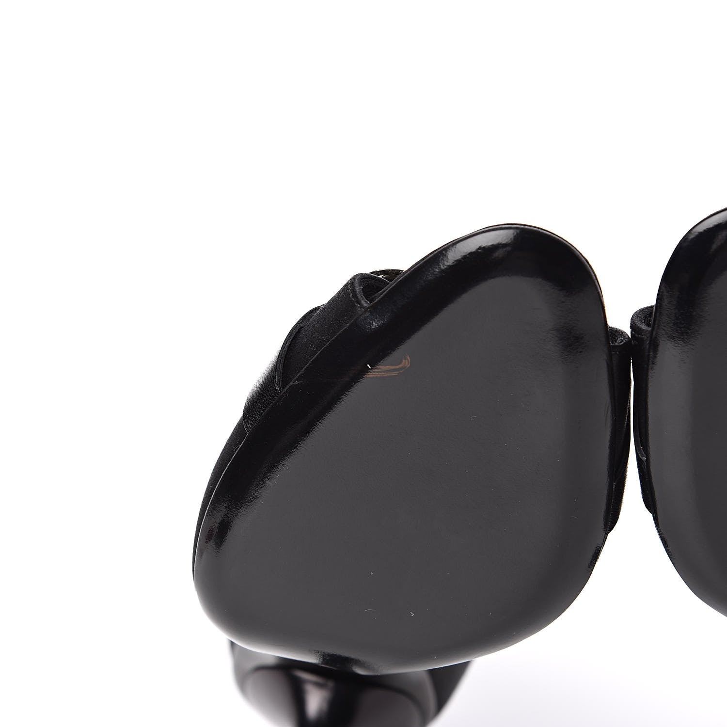 Gucci Satin Crystal Peep Toe Pumps 36.5 Black 6 of 10
