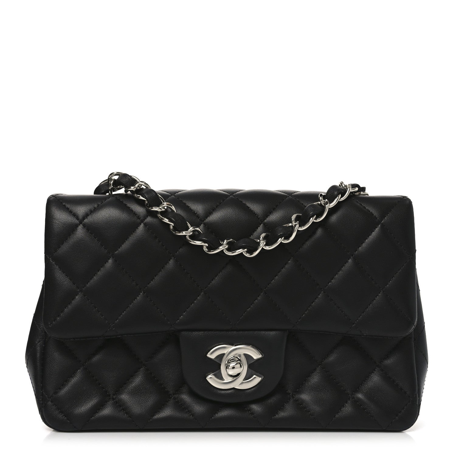 Chanel Lambskin Quilted Mini Rectangular Flap Black 1 of 11