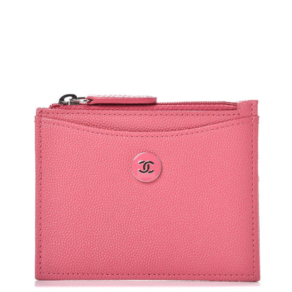 Chanel Caviar CC Zip Card Holder Pink 1 of 7