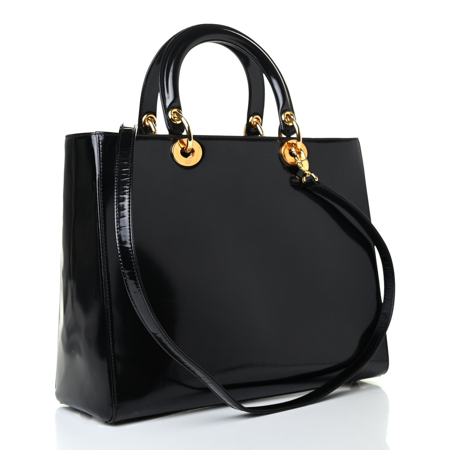 Christian Dior Patent Large Lady Dior Black 2 of 4