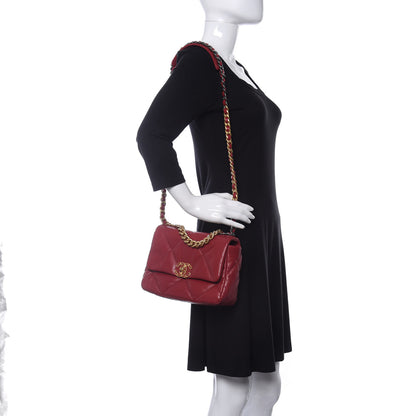 Chanel Goatskin Quilted Medium Chanel 19 Flap Red 2 of 10