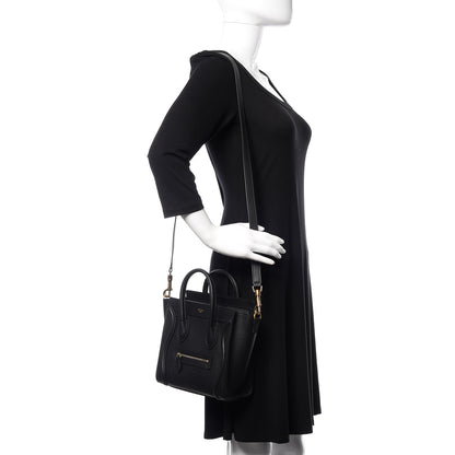 Celine Smooth Calfskin Nano Luggage Black 2 of 11