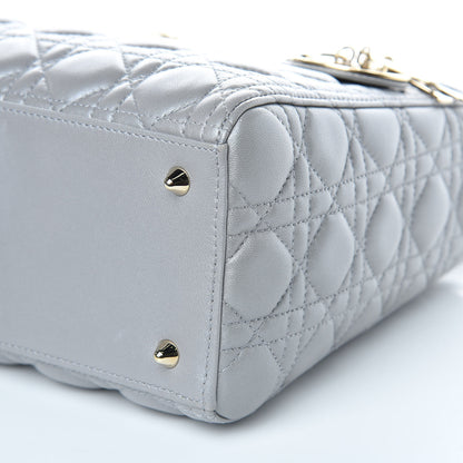 Christian Dior Lambskin Cannage Medium Lady Dior Grey 9 of 12