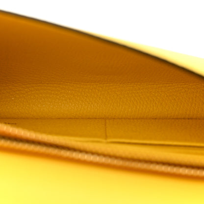 Valentino Garavani Grainy Calfskin VLogo Top Handle Wallet With Chain Bright Lemon 5 of 9