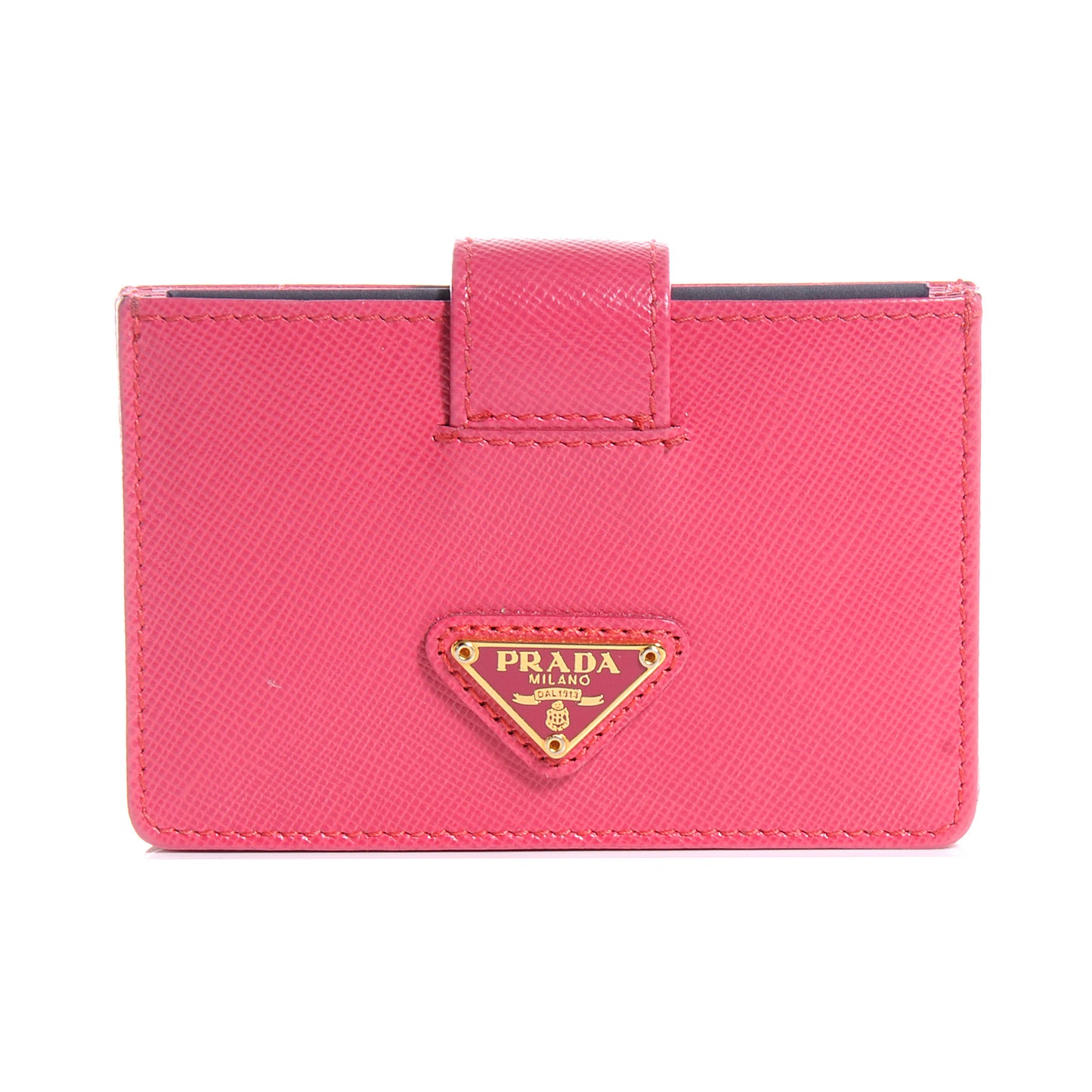 Saffiano Oro Gusseted Card Holder Peonia