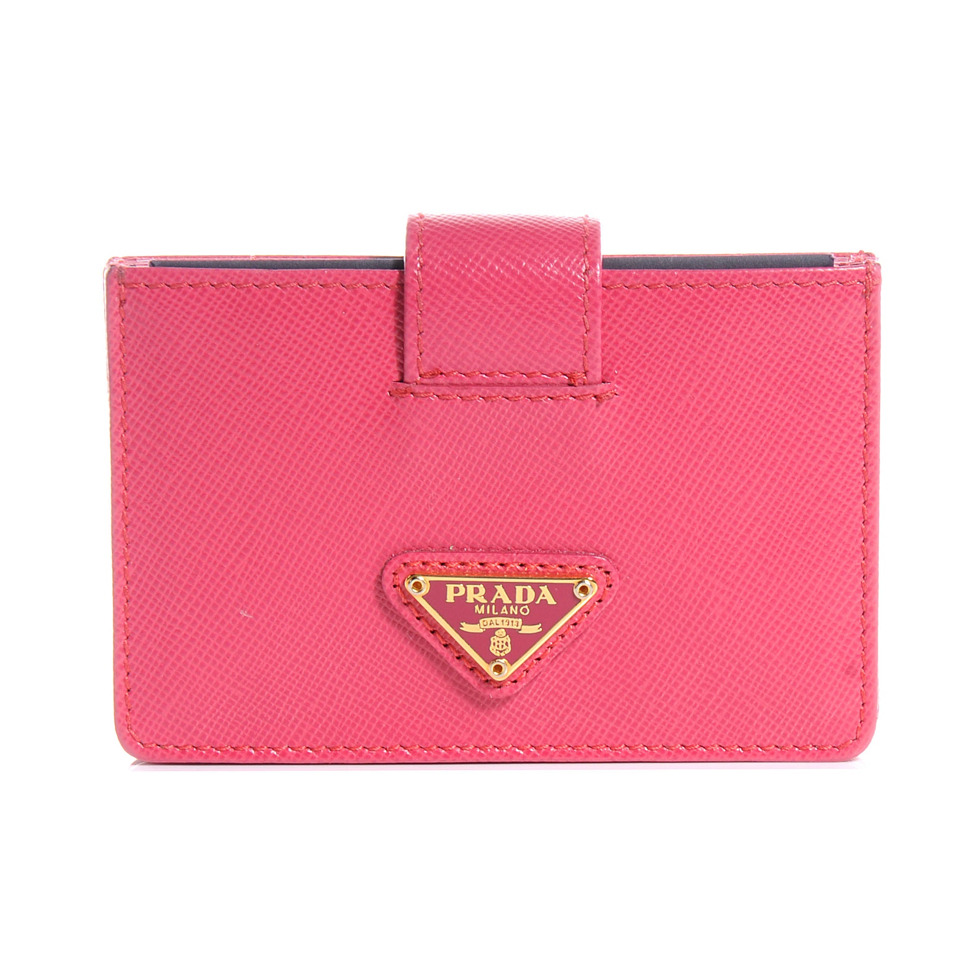 Prada Saffiano Oro Gusseted Card Holder Peonia 1 of 8