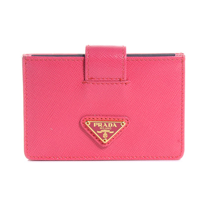 Prada Saffiano Oro Gusseted Card Holder Peonia 1 of 8
