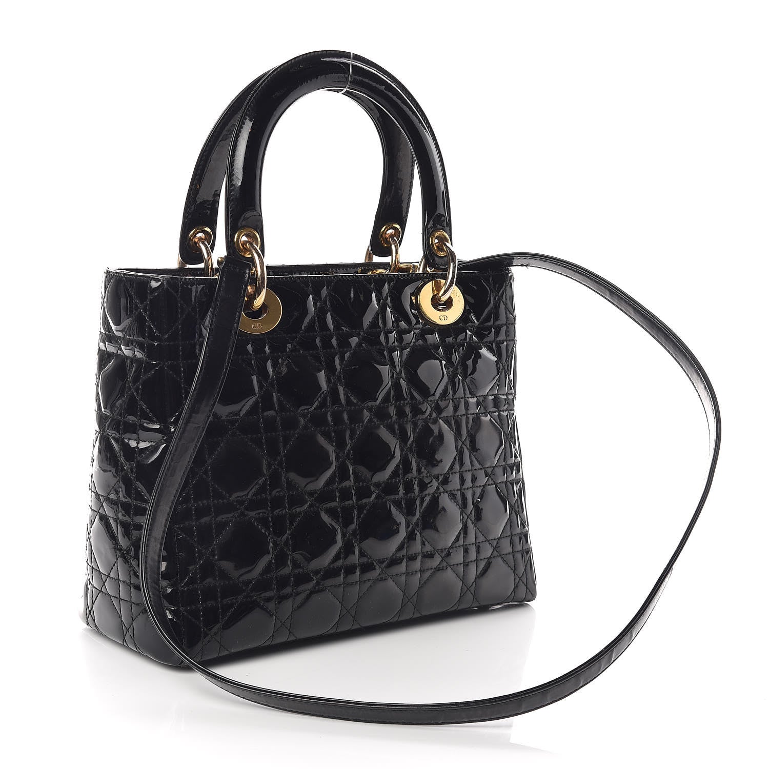 Christian Dior Patent Cannage Medium Lady Dior Black 3 of 13