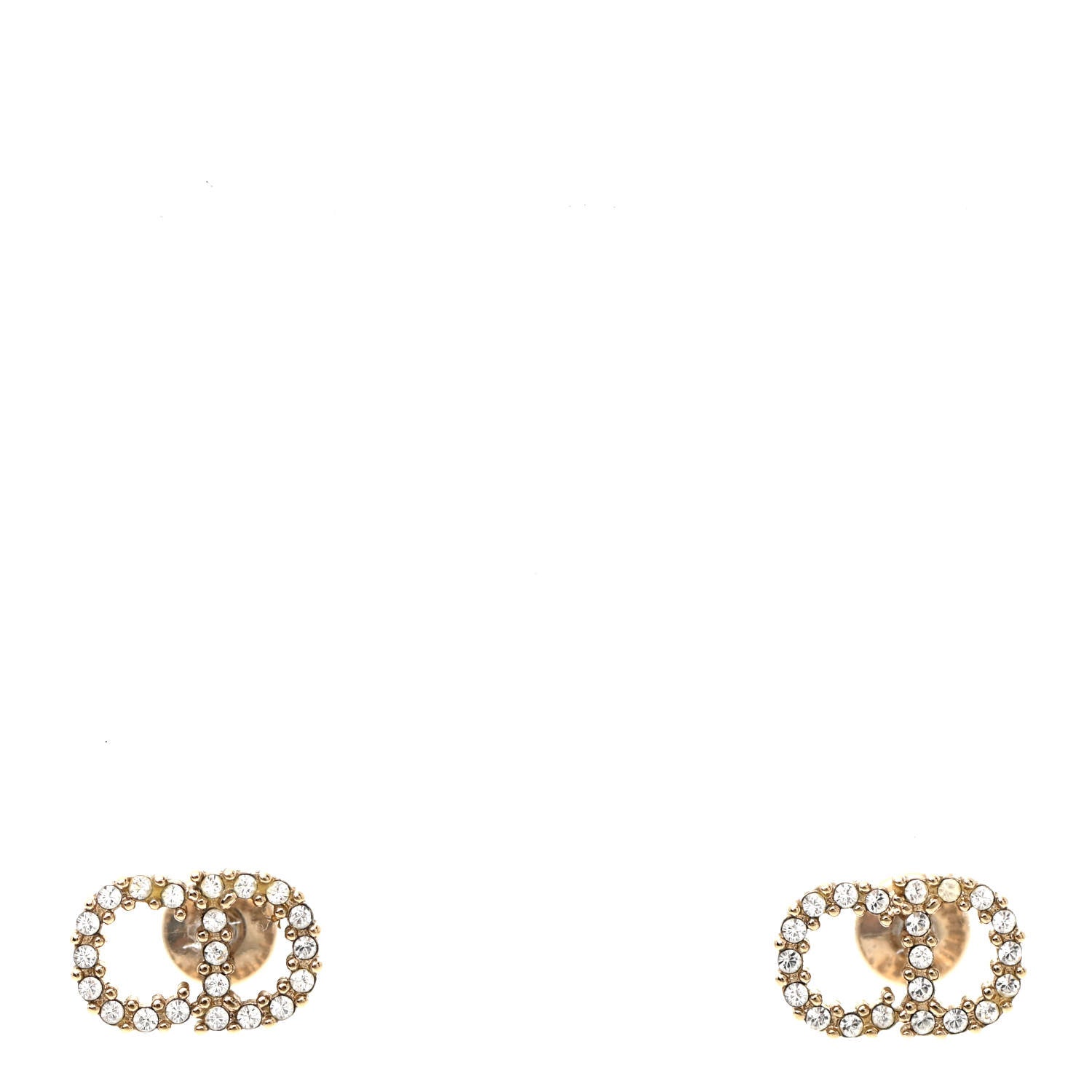 Christian Dior Crystal Clair D Lune Earrings Gold 1 of 4