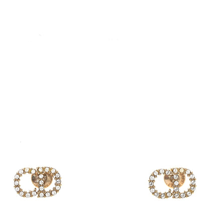 Christian Dior Crystal Clair D Lune Earrings Gold 1 of 4