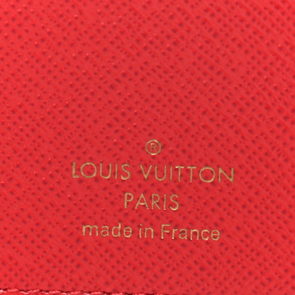 Louis Vuitton Damier Ebene Stories Victorine Wallet Red 6 of 9