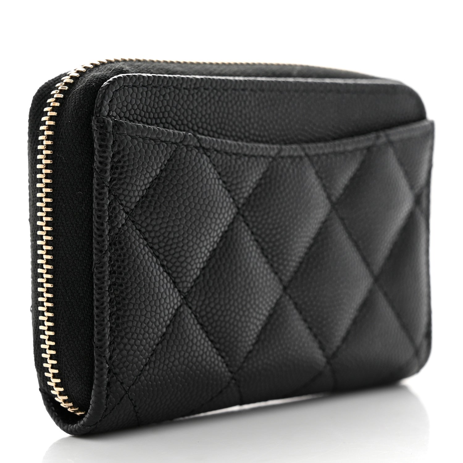 Chanel Caviar Enamel Coco Casino Quilted Zip Coin Purse Black 3 of 8