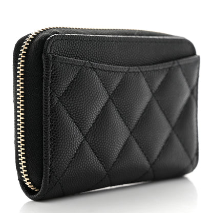 Chanel Caviar Enamel Coco Casino Quilted Zip Coin Purse Black 3 of 8