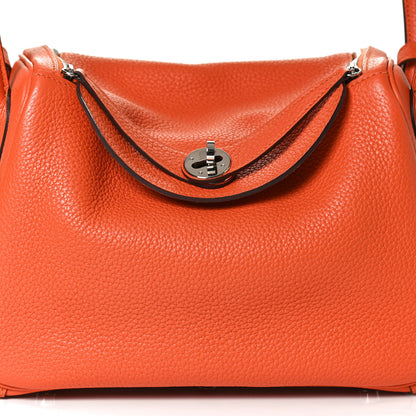 Hermes Taurillon Clemence Lindy 26 Orange 7 of 12