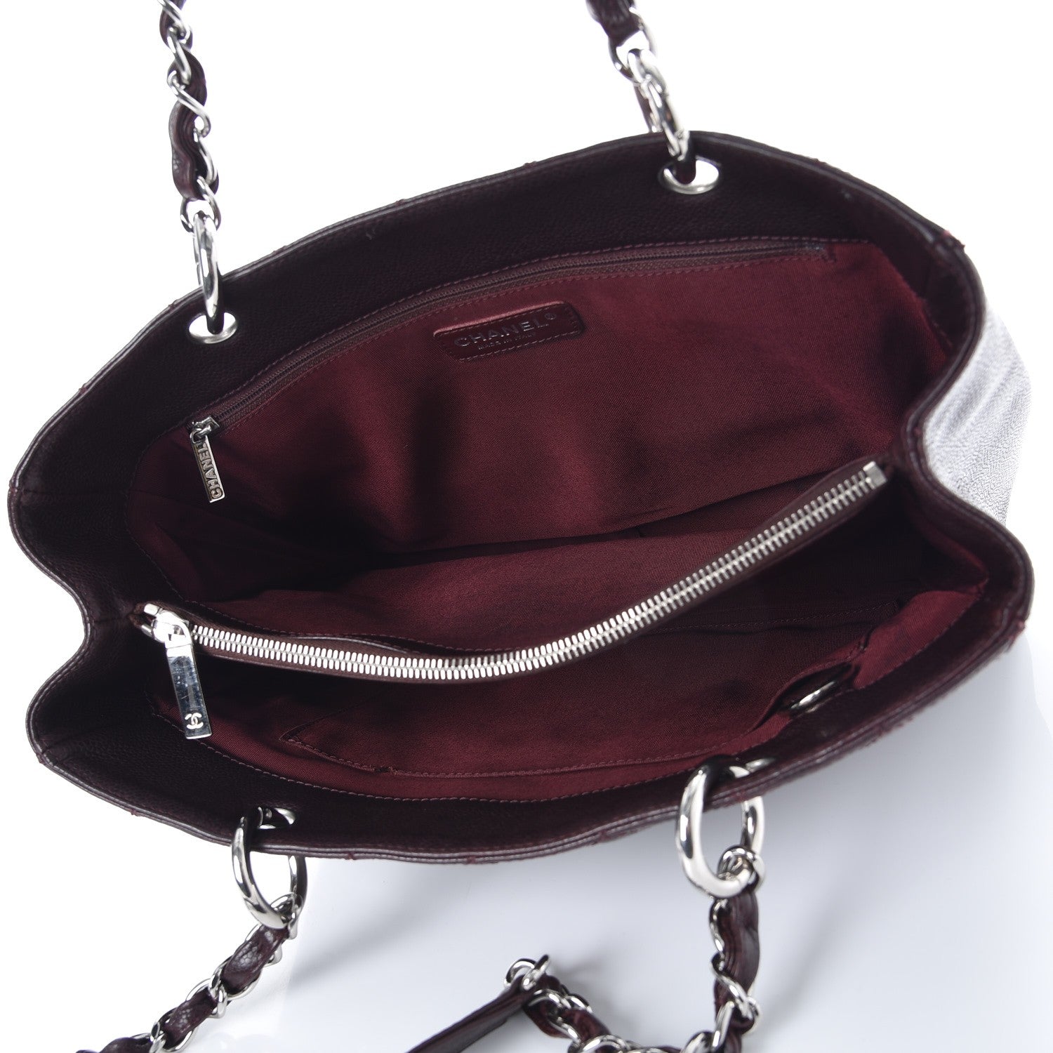 Chanel Caviar Quilted Grand Shopping Tote GST Dark Burgundy 5 of 21