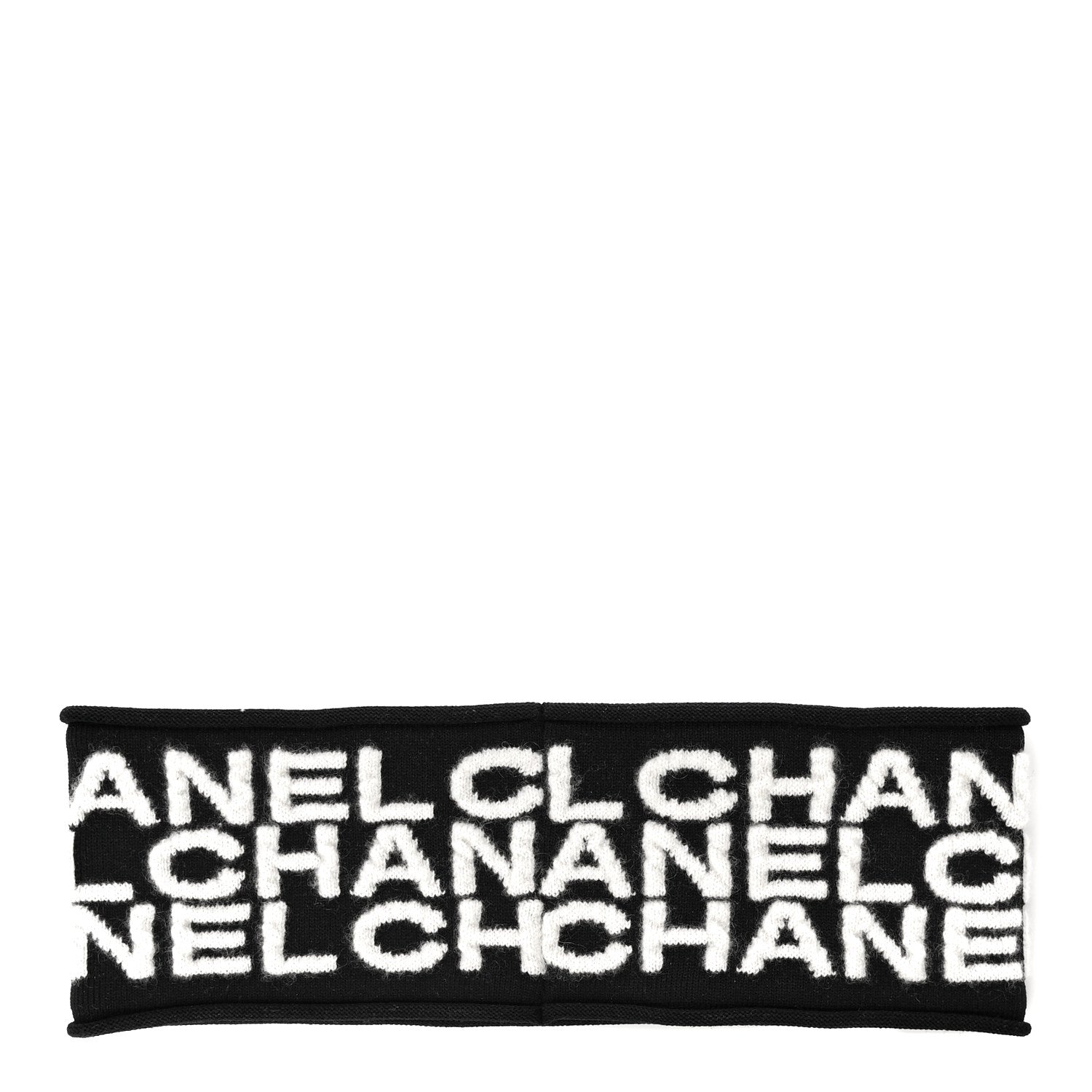 Chanel Cashmere Logo Headband Black White 2 of 6
