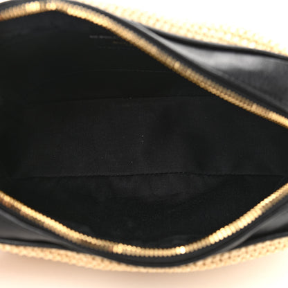 Saint Laurent Raffia Canvas Monogram Lou Camera Bag Beige Black 5 of 11