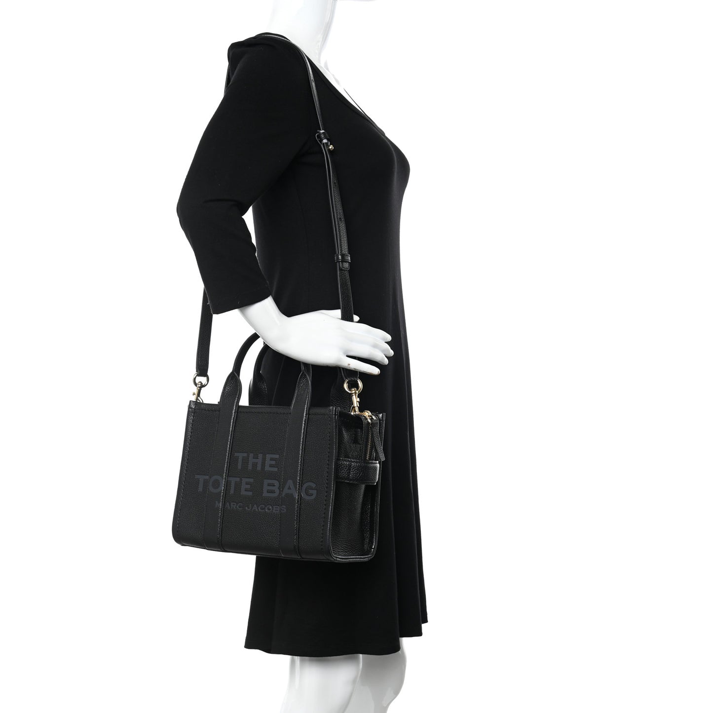 Grained Calfskin Small The Tote Bag Black