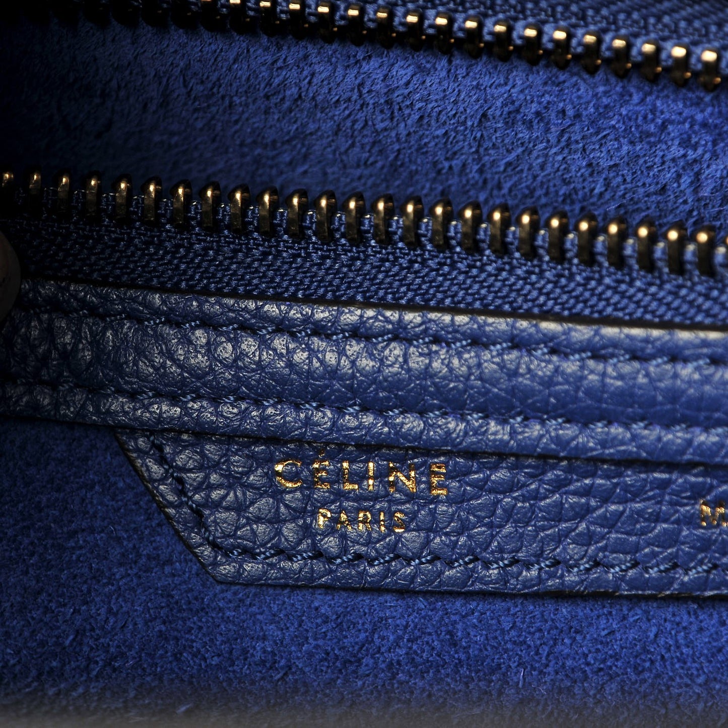 Drummed Calfskin Micro Luggage Indigo