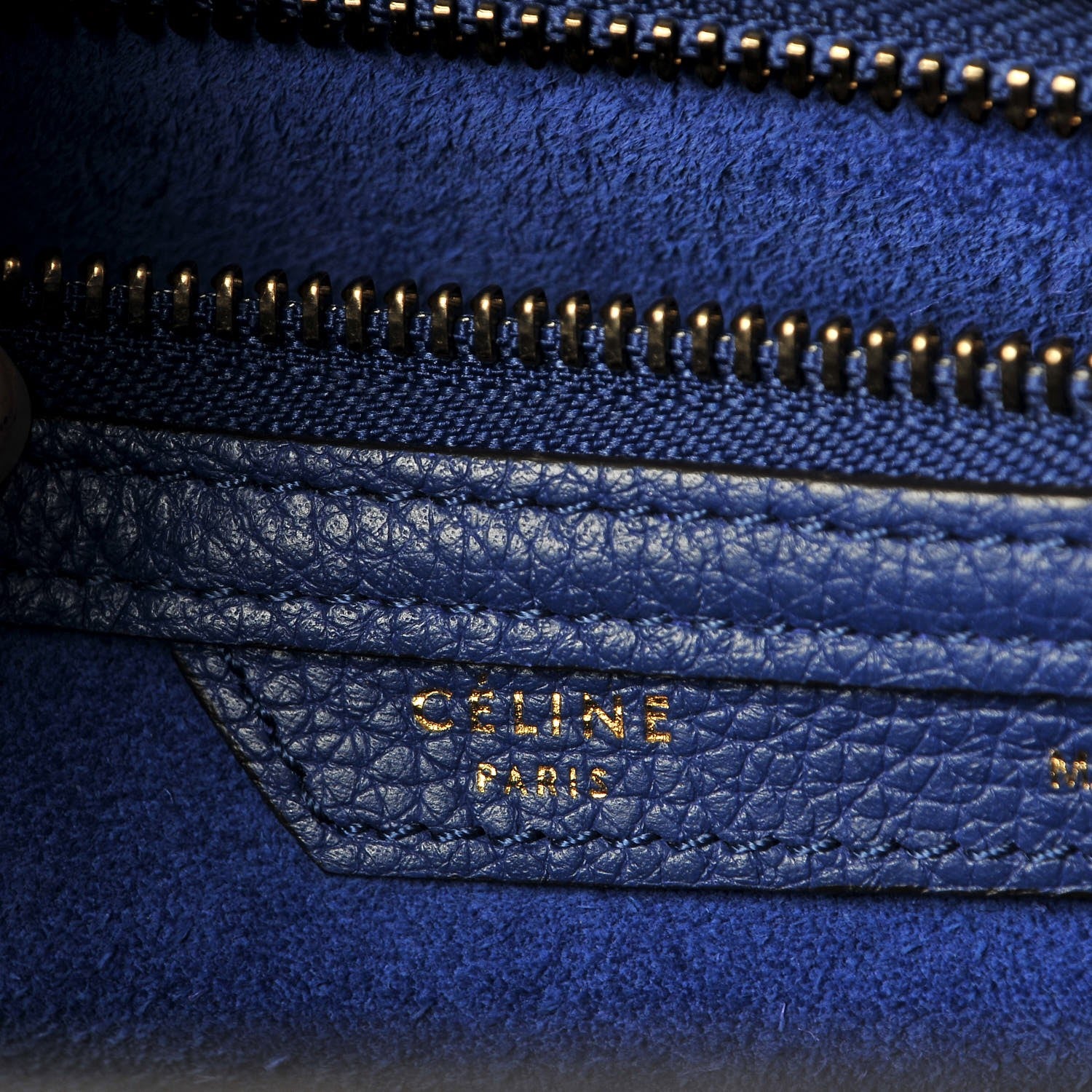 Celine Drummed Calfskin Micro Luggage Indigo 7 of 11