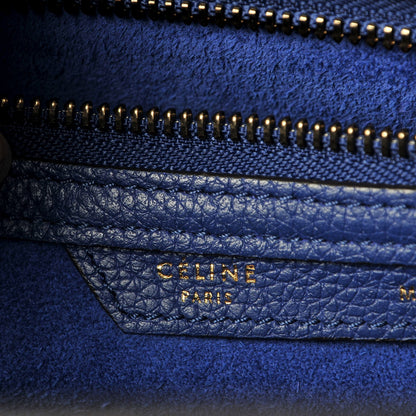Celine Drummed Calfskin Micro Luggage Indigo 7 of 11