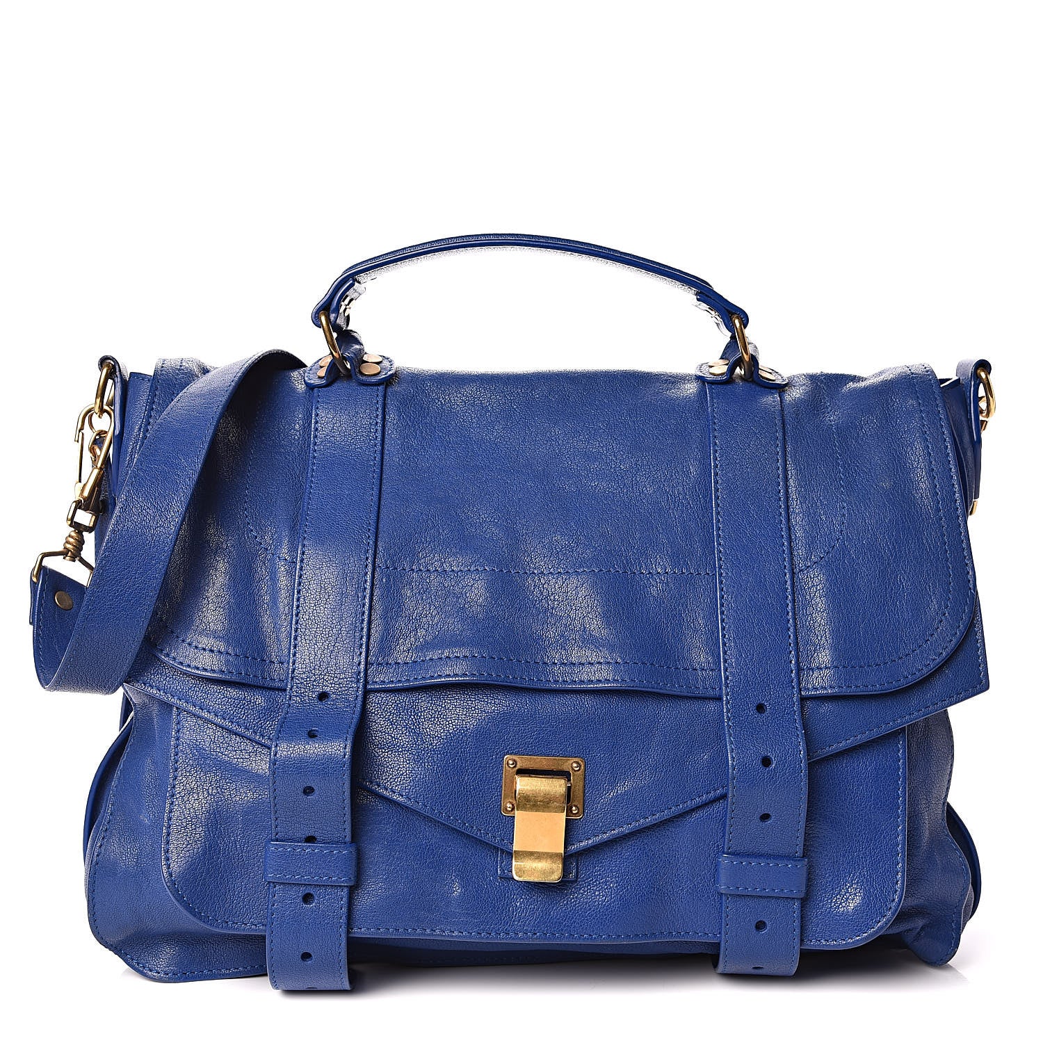 Proenza Schouler Lambskin Large PS1 Satchel Cobalt 1 of 16