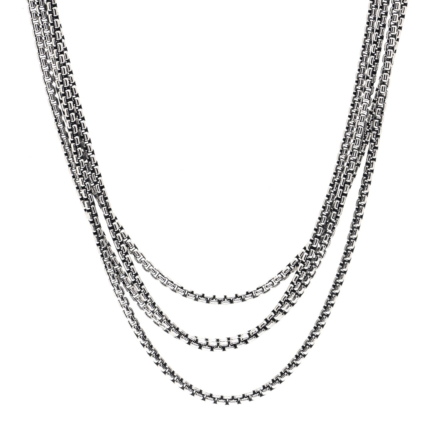 Sterling Silver 14K Yellow Gold 2.7mm Box Chain Necklace 72"