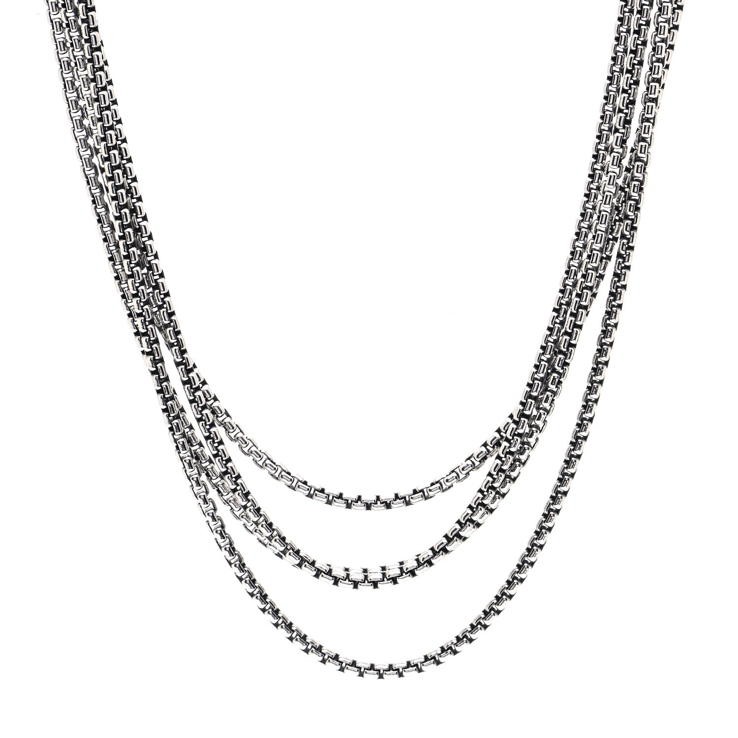 David Yurman Sterling Silver 14K Yellow Gold 2.7mm Box Chain Necklace 72" 1 of 5