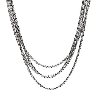 David Yurman Sterling Silver 14K Yellow Gold 2.7mm Box Chain Necklace 72" 1 of 5