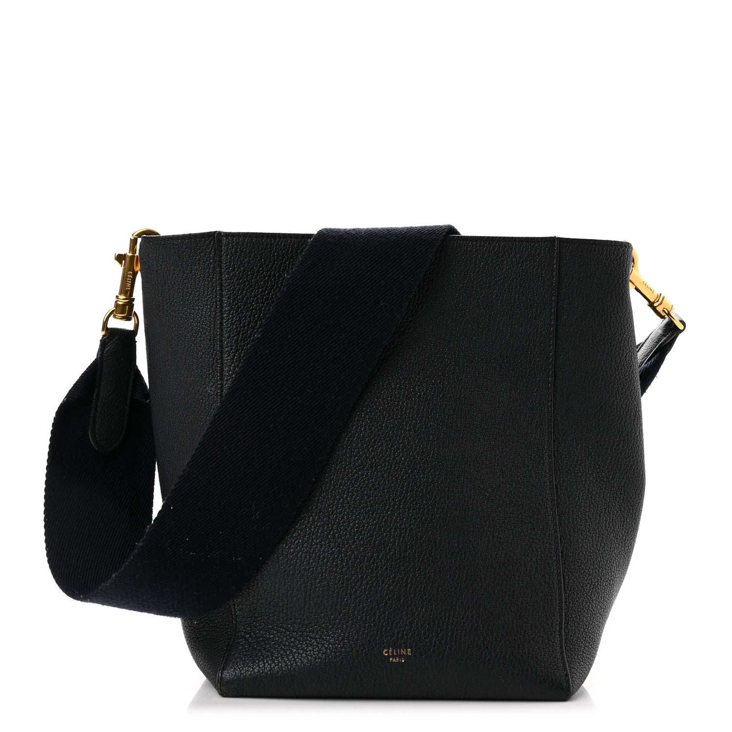 Celine Soft Grained Calfskin Small Sangle Bucket Bag Navy 1 of 9