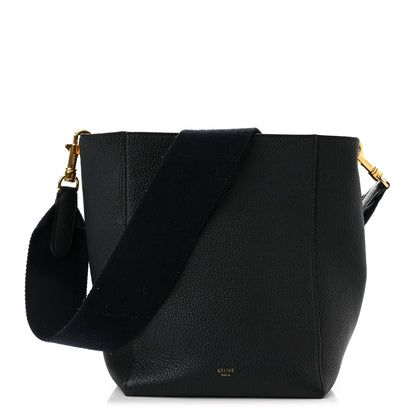 Celine Soft Grained Calfskin Small Sangle Bucket Bag Navy 1 of 9
