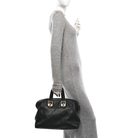 Vitello Dolce Marmol Large Chameleon Tote Black