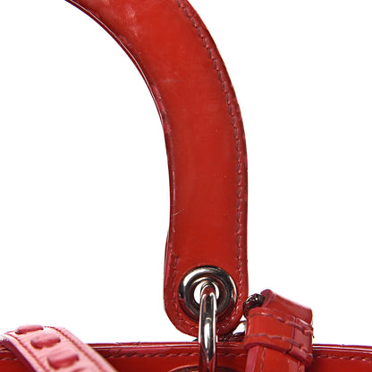 Christian Dior Patent Cannage Whipstitch Medium Lady Dior Red 11 of 28