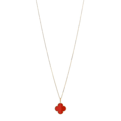 Van Cleef & Arpels 18K Yellow Gold Carnelian Magic Alhambra Long Necklace 1 of 5