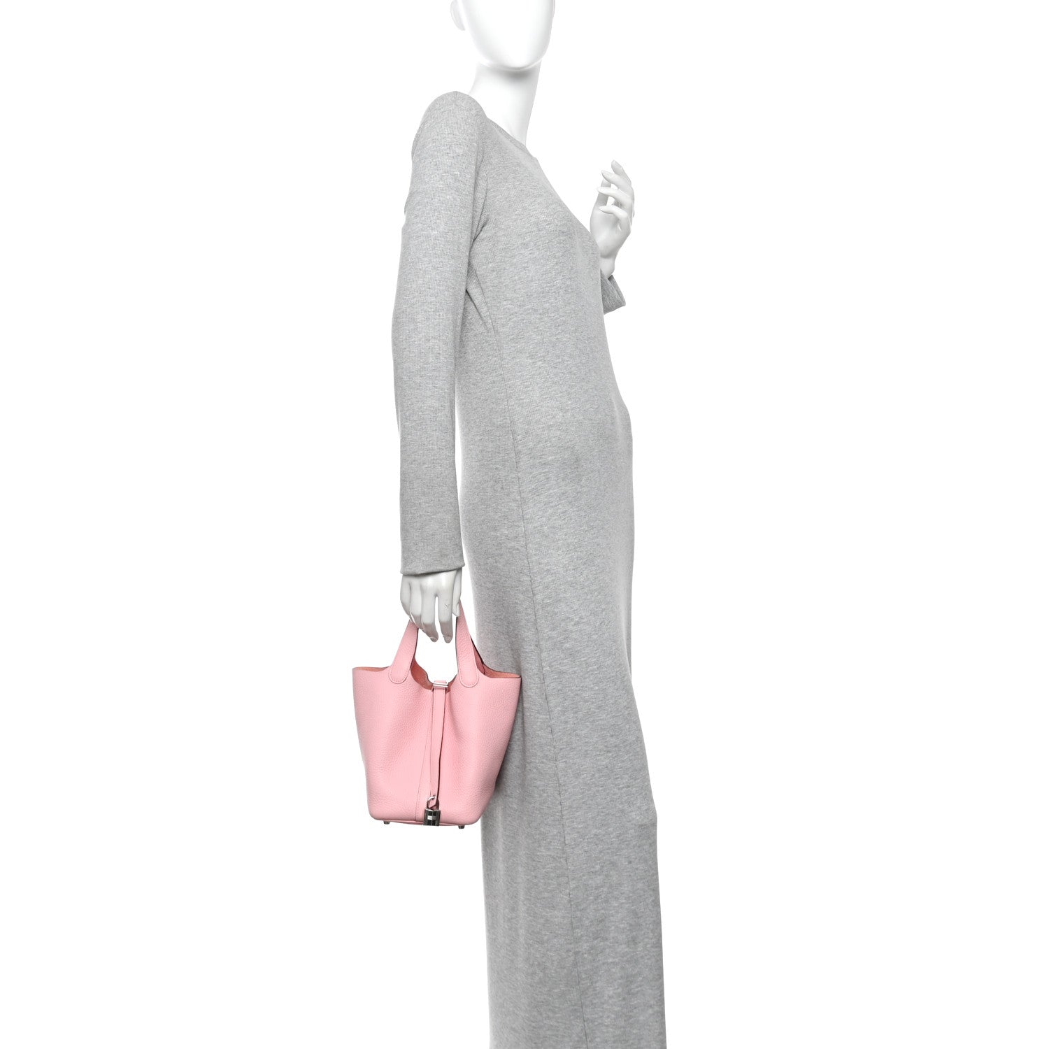 Hermes Taurillon Clemence Picotin Lock 18 PM Rose Sakura 2 of 12