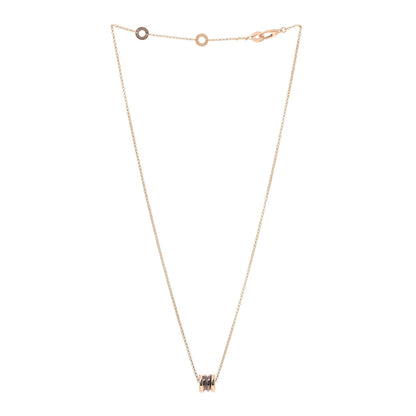 Bulgari 18K Rose Gold Cermet Small B.Zero1 Pendant Necklace 3 of 9