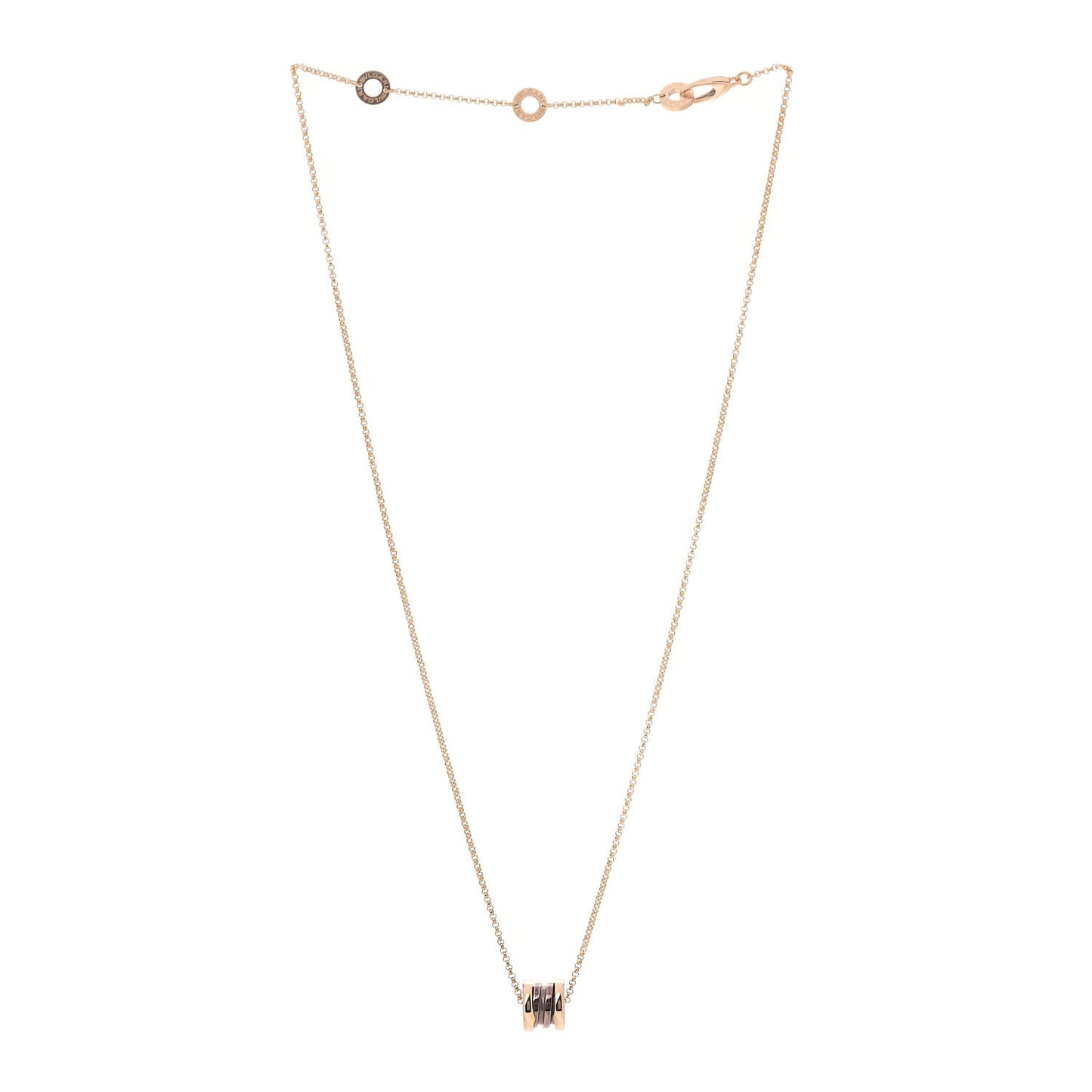 18K Rose Gold Cermet Small B.Zero1 Pendant Necklace