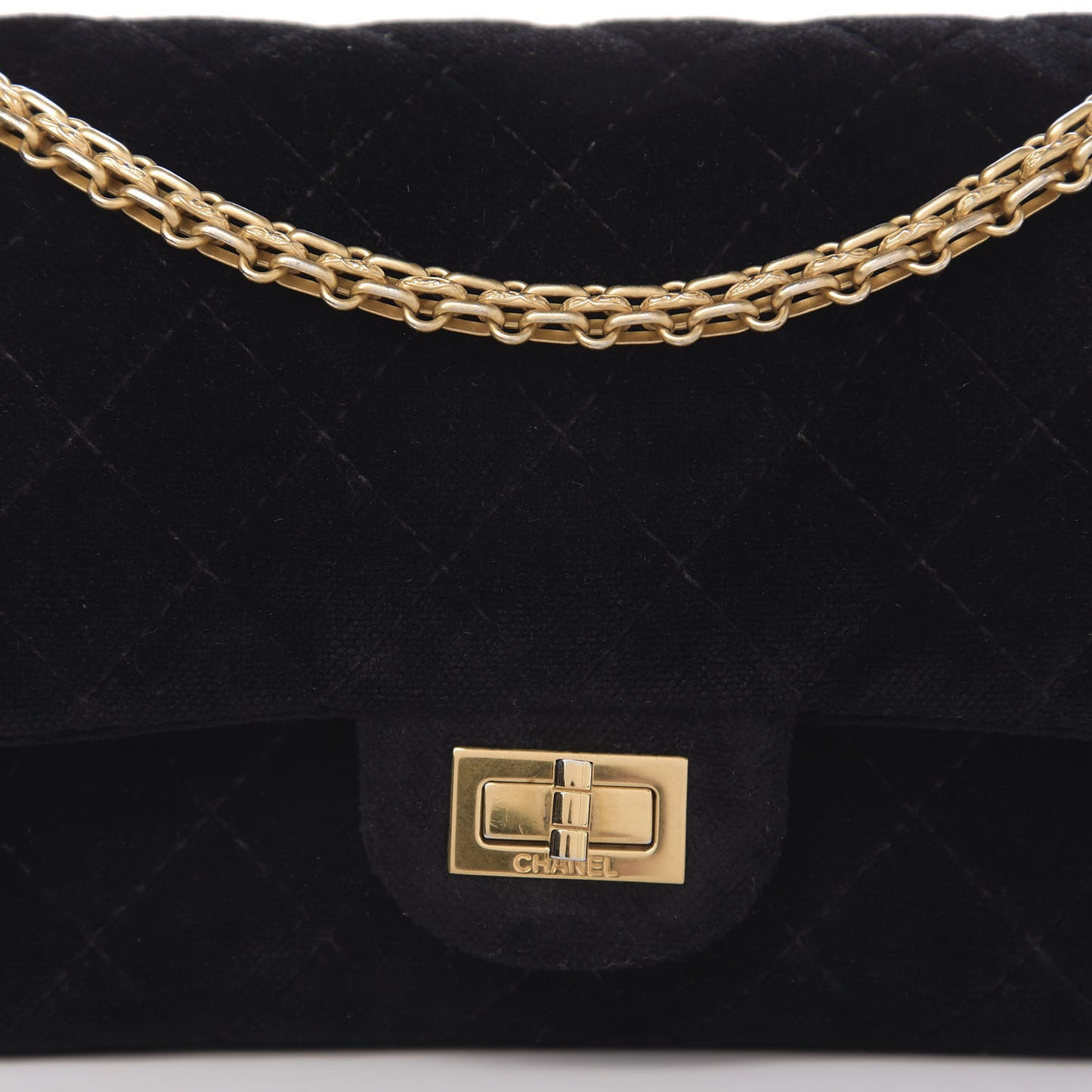 Velvet Quilted 2.55 Reissue 225 Flap Black