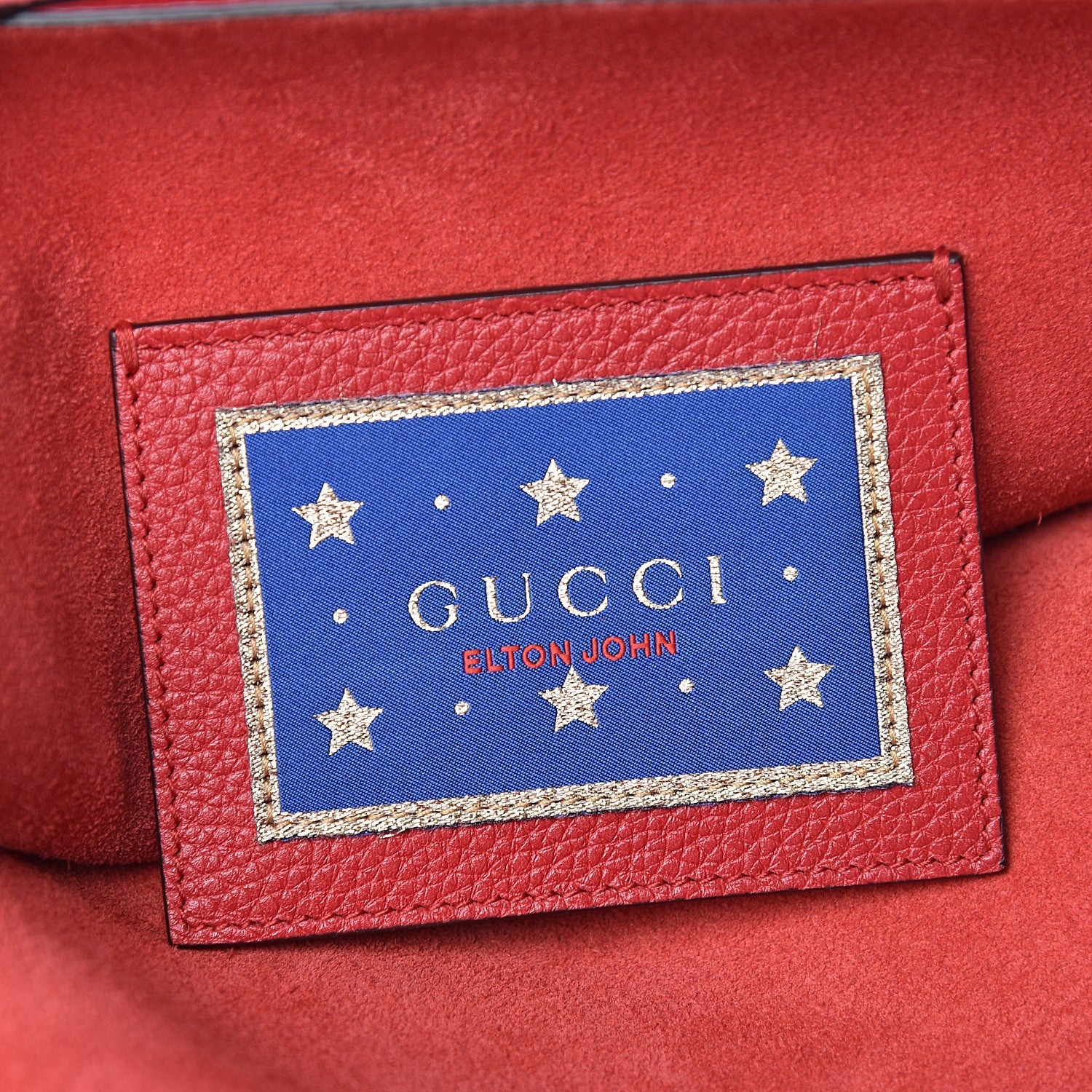 Gucci Calfskin Large Elton John Levon-Goodbye Tote Red 7 of 13