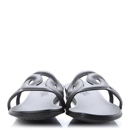Hermes Rubber Aloha Sandals 40 Black 2 of 8