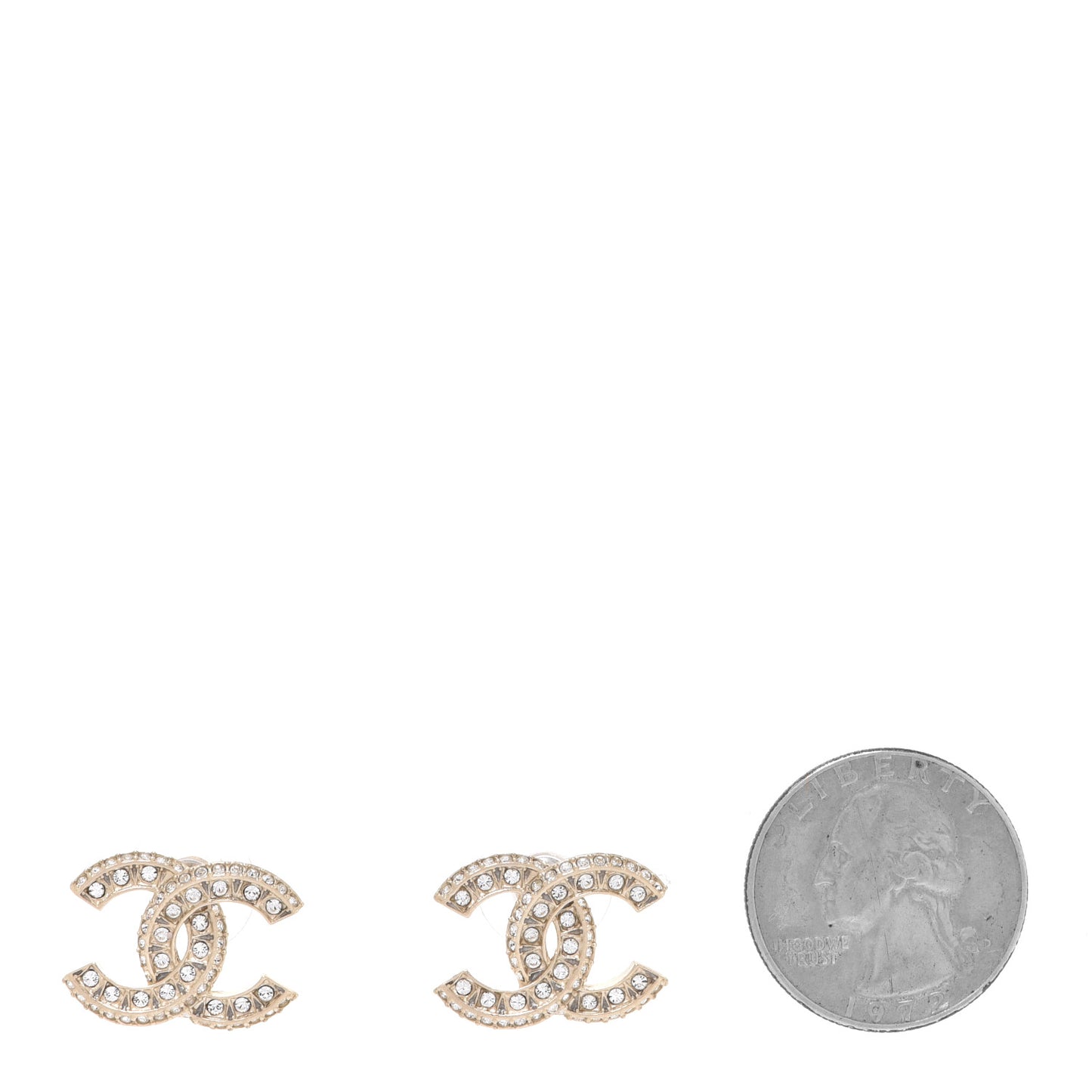 Crystal Timeless CC Earrings Light Gold