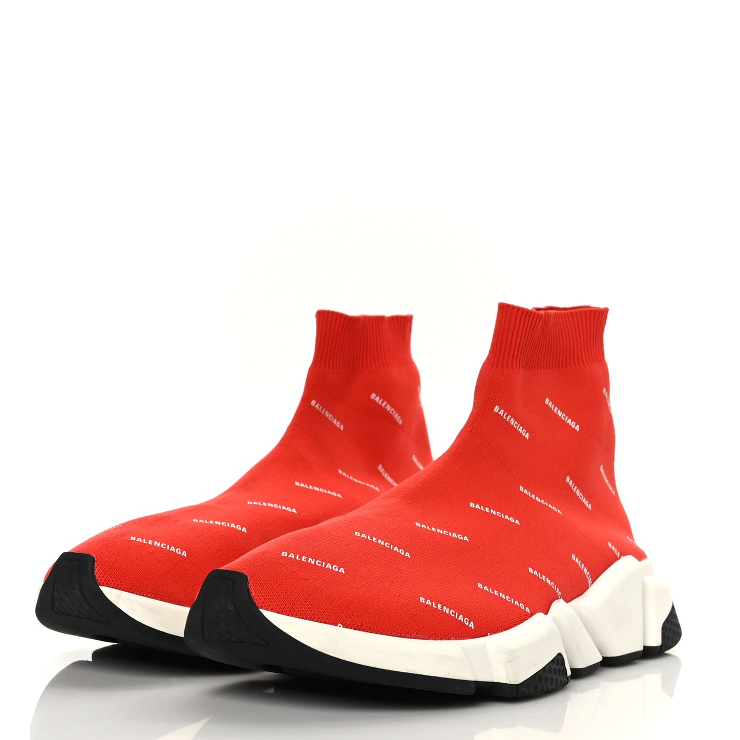Neoprene Knit Allover Logo Bi-Color Sole Mens Speed Sneakers 43 Rogue Blanc