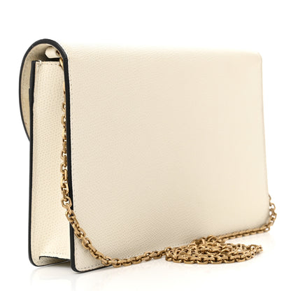 Christian Dior Grained Calfskin Saddle Chain Pouch Off White 3 of 10