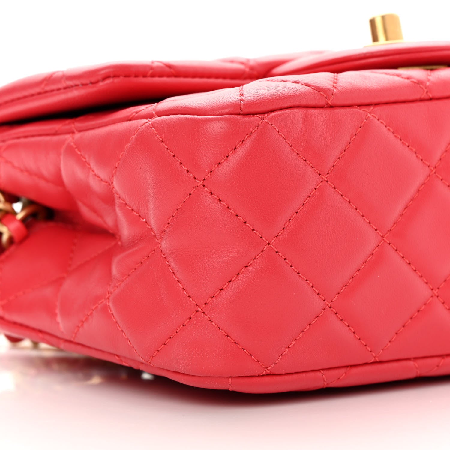 Chanel Lambskin Quilted Mini Pearl Crush Flap Red 9 of 12