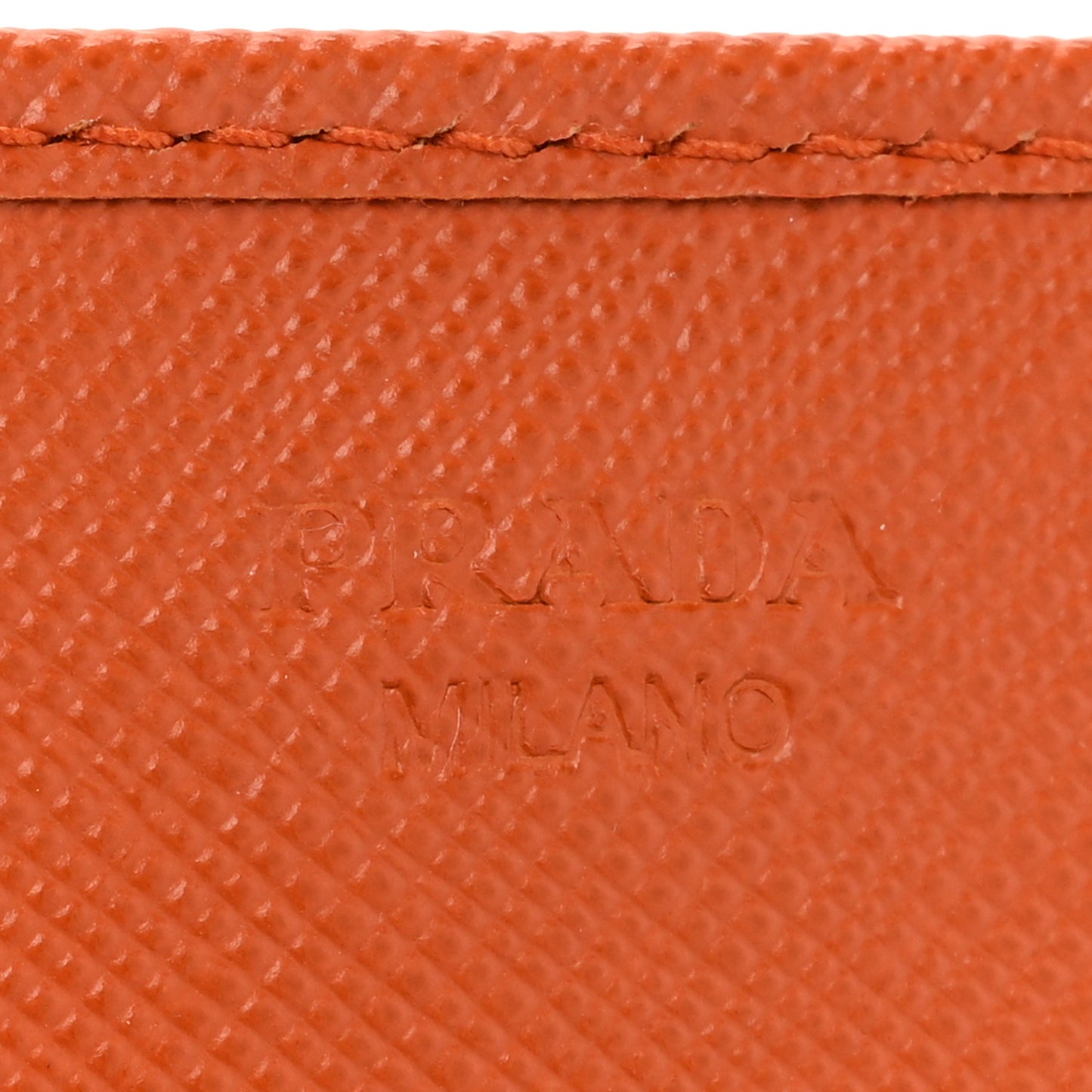 Saffiano Metal Oro Chain Wallet Papaya