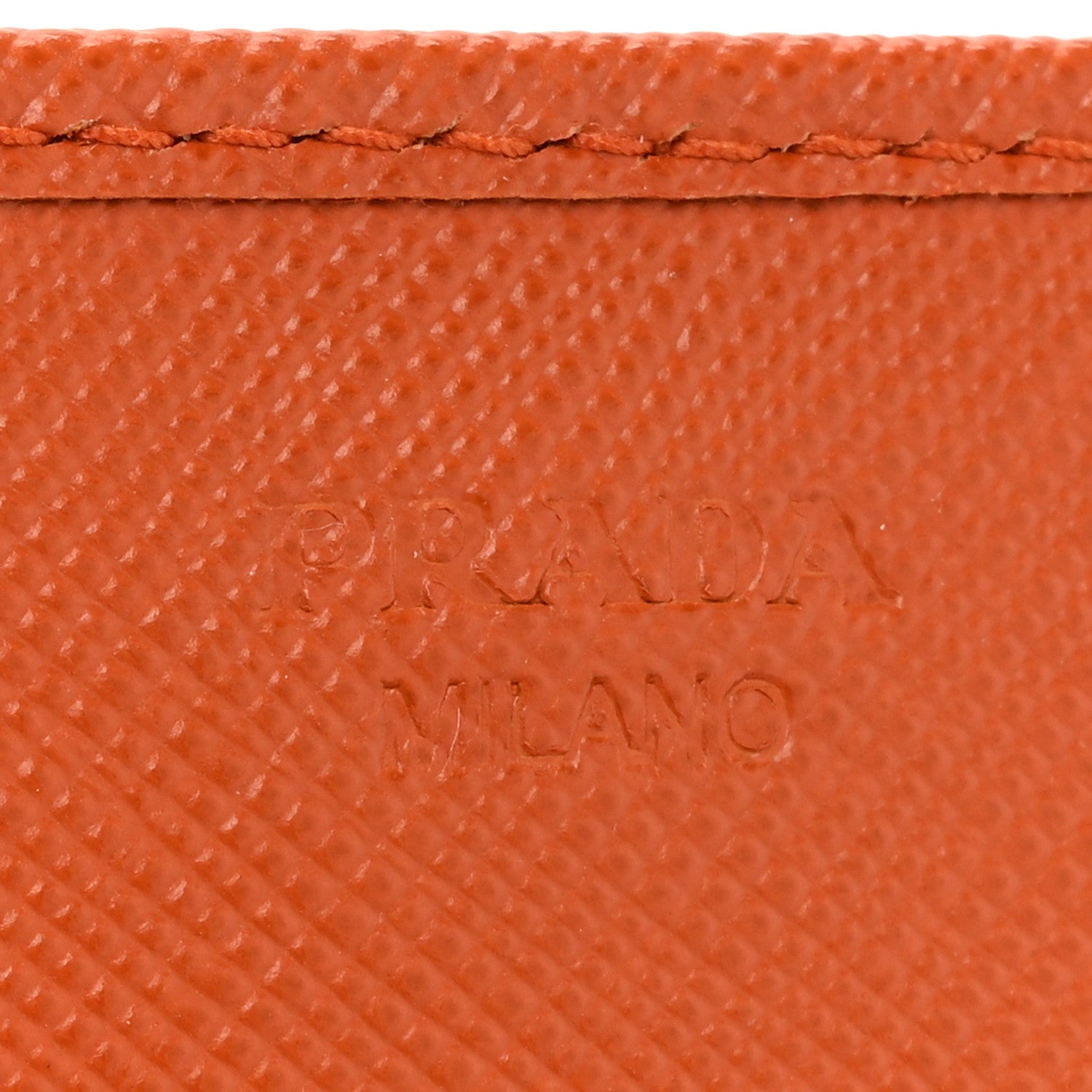 Prada Saffiano Metal Oro Chain Wallet Papaya 10 of 15