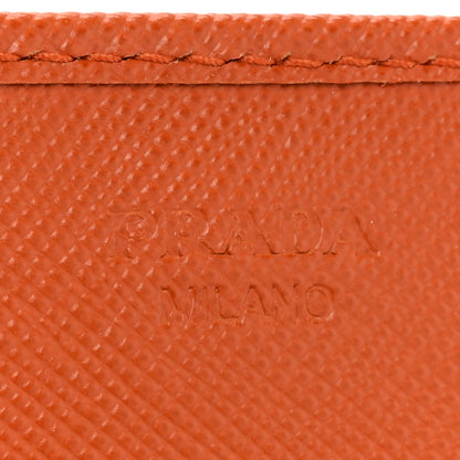 Prada Saffiano Metal Oro Chain Wallet Papaya 10 of 15