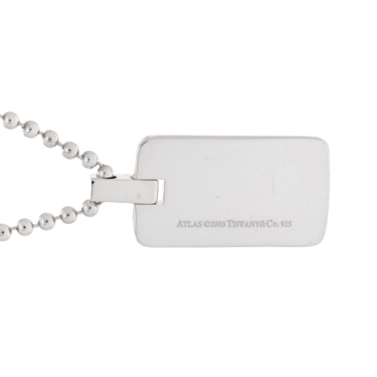 Tiffany Sterling Silver Atlas Dog Tag Necklace 4 of 6